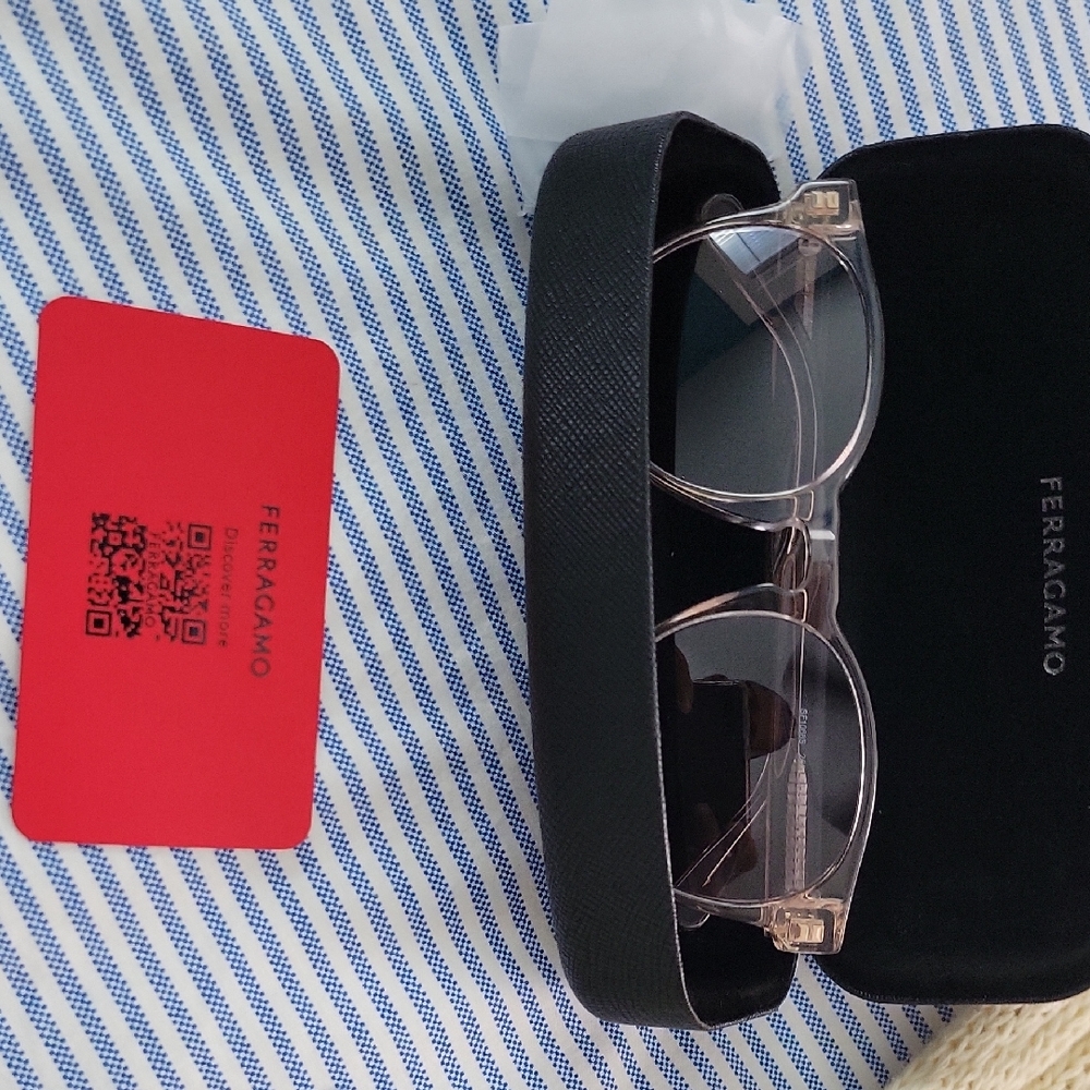 Salvatore Ferragamo Transparent Sunglasses with Black Case